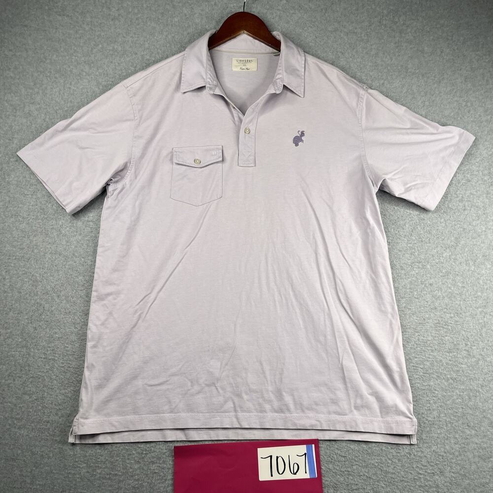 Linksoul Polo Shirt XL Lavender Pockey Embroidered Turtle Golf Mens